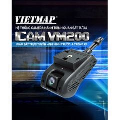 Camera hành trình VIETMAP ICAM VM200 hỗ trợ  định vị + giám sát xe từ xa , ghi hình trước và trong xe