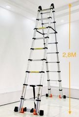 Thang Nhôm rút đôi chữ A đa năng SK-56AIX ( 5.6 m) Có bánh xe giá rẻ nhất