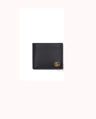  Ví ngắn Gucci Đen Logo GG Vàng 