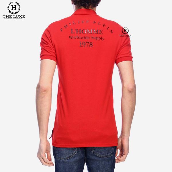 Polo Philipp Plein Logo Ngực Chữ Lưng