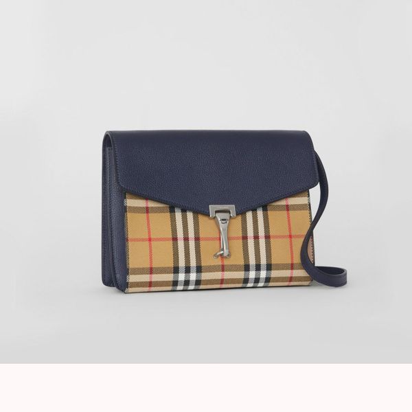 Túi Đeo Chéo Burberry Nắp Camel Navy