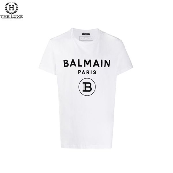 T-shirt Balmain Trắng Họa Tiết Chữ Đen