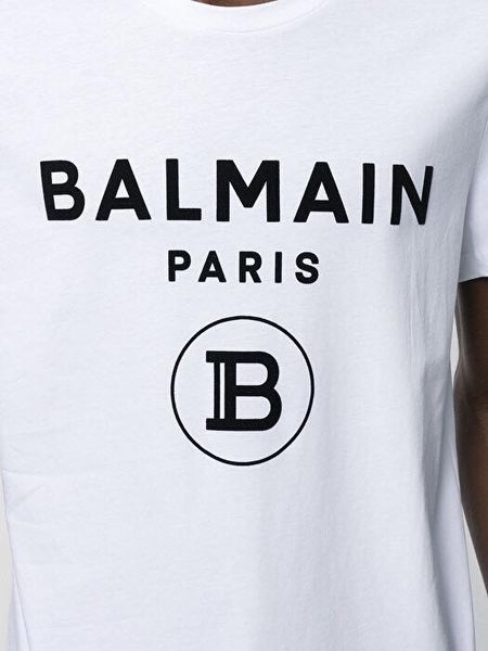 T-shirt Balmain Trắng Họa Tiết Chữ Đen