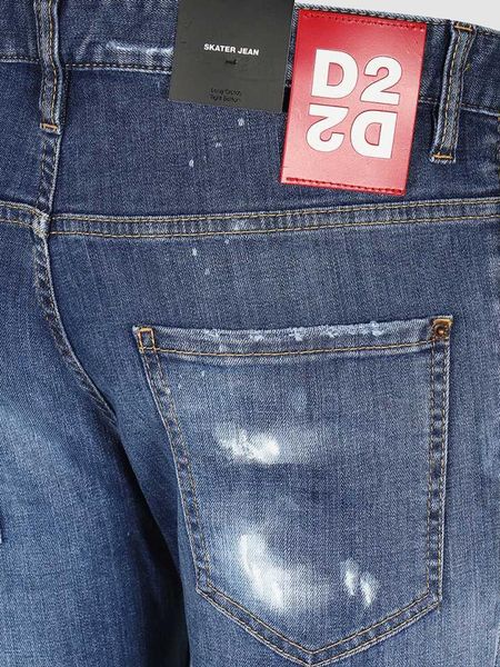 Jeans Dsquared2 Xanh Rách Tag D2 Đỏ