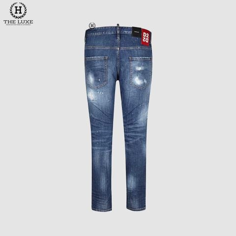  Jeans Dsquared2 Xanh Rách Tag D2 Đỏ 