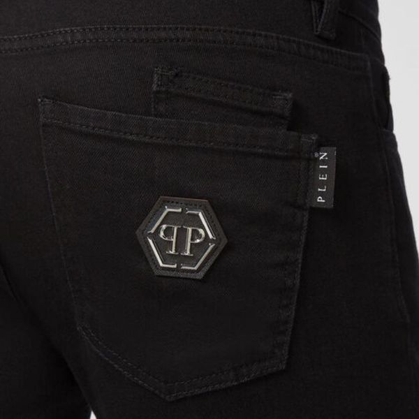 Quần Jeans Philipp Plein Đen Tag Da Túi Sau