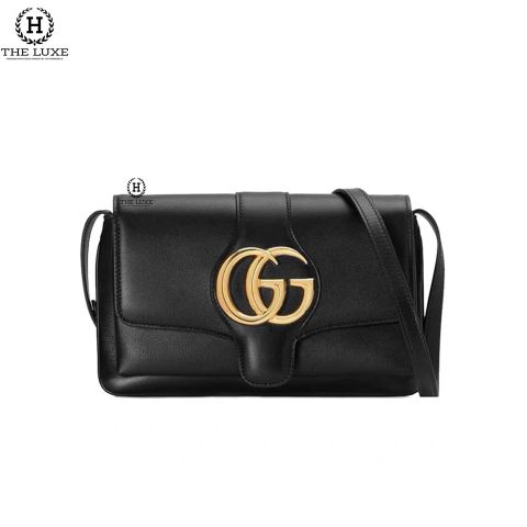  Túi Nữ Gucci Đen Trơn Logo GG 