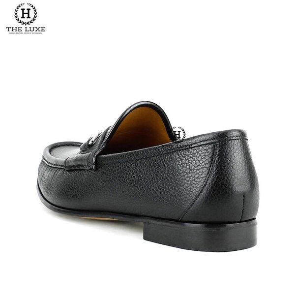 Loafer Gucci Đen Tag Xích Bạc