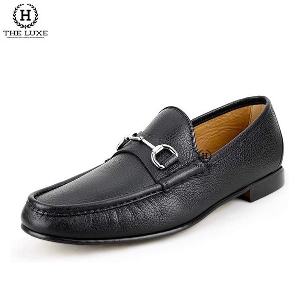 Loafer Gucci Đen Tag Xích Bạc