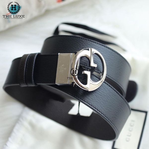 Belt Gucci Khóa Tròn Xoay 2 Mặt Đen/Chocolate