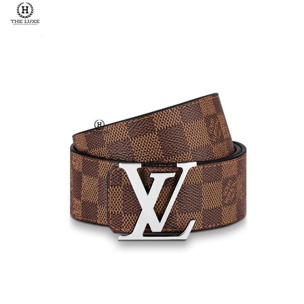 Belt LV Damier Nâu Vàng Khóa Lồng Bạc