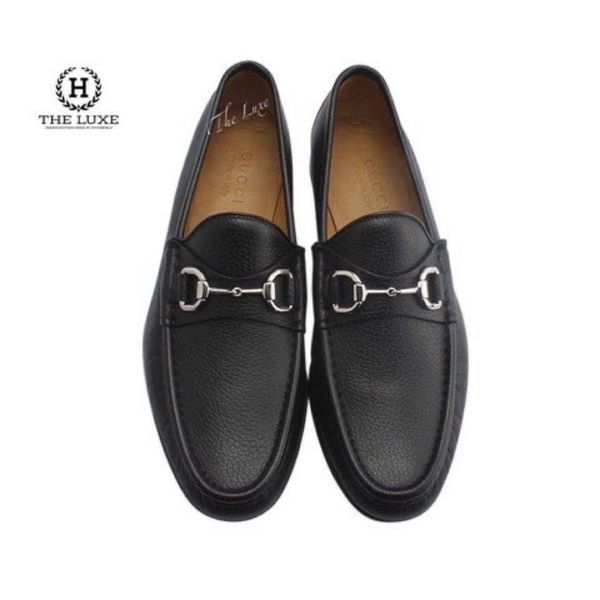 Loafer Gucci Đen Tag Xích Bạc