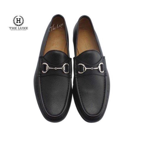  Loafer Gucci Đen Tag Xích Bạc 