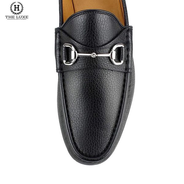 Loafer Gucci Đen Tag Xích Bạc