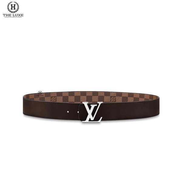 Belt LV Damier Nâu Vàng Khóa Lồng Bạc