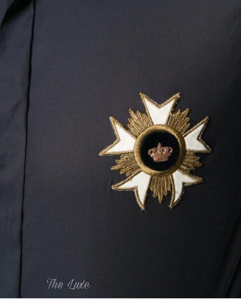 Sơ mi Dolce & Gabbana Xanh Navy tag huy hiệu ngực