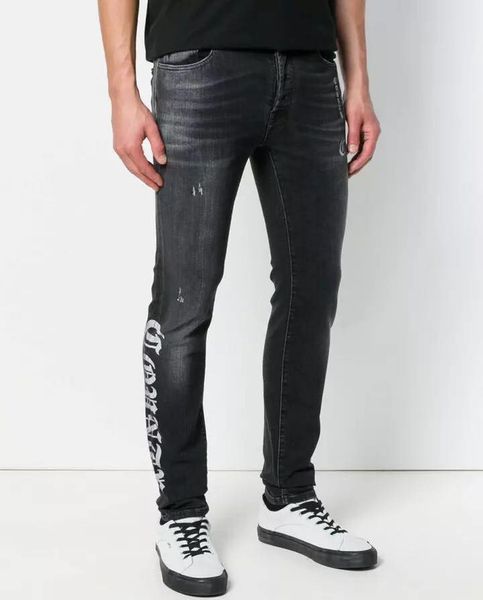 Jeans Marcelo Burlon lông chuột chữ trắng