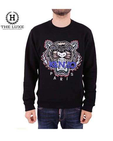  Áo nỉ Kenzo hình hổ chữ xanh 