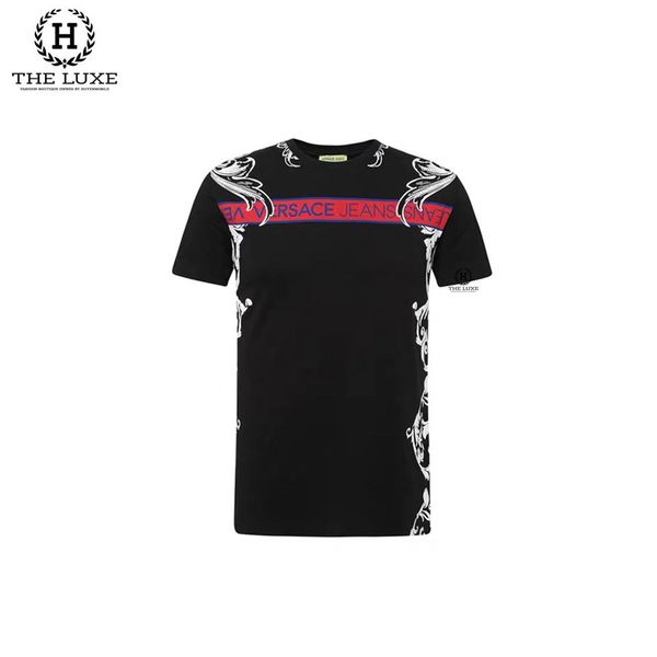 T-shirt Versace Đen Nhiều Họa Tiết