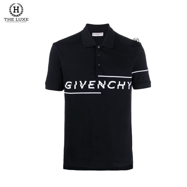 Polo Givenchy Thêu Chữ Ngực Kẻ Tay