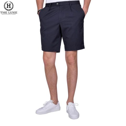  Quần Short Kaki Hugo Boss Navy Nắp Túi 