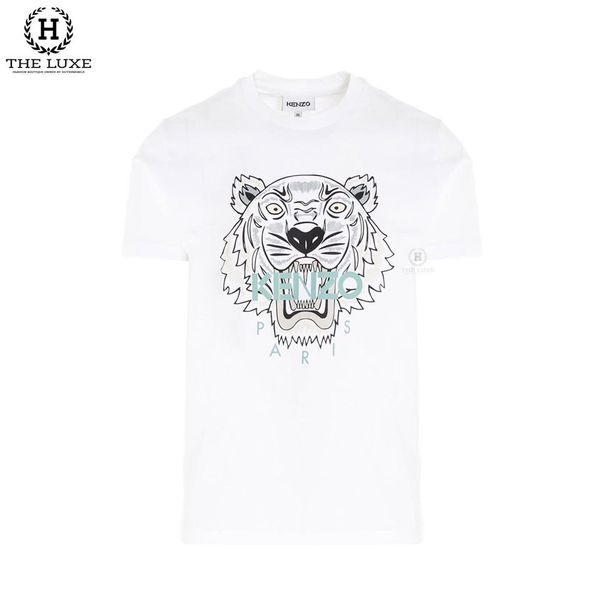 T-shirt Kenzo Trắng Hổ Xanh