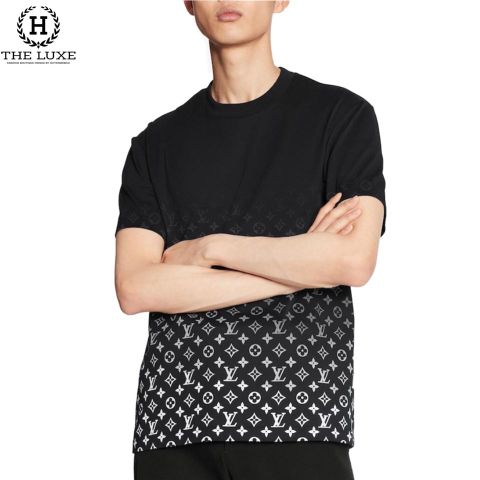  T-shirt LV Đen Mono Trắng 