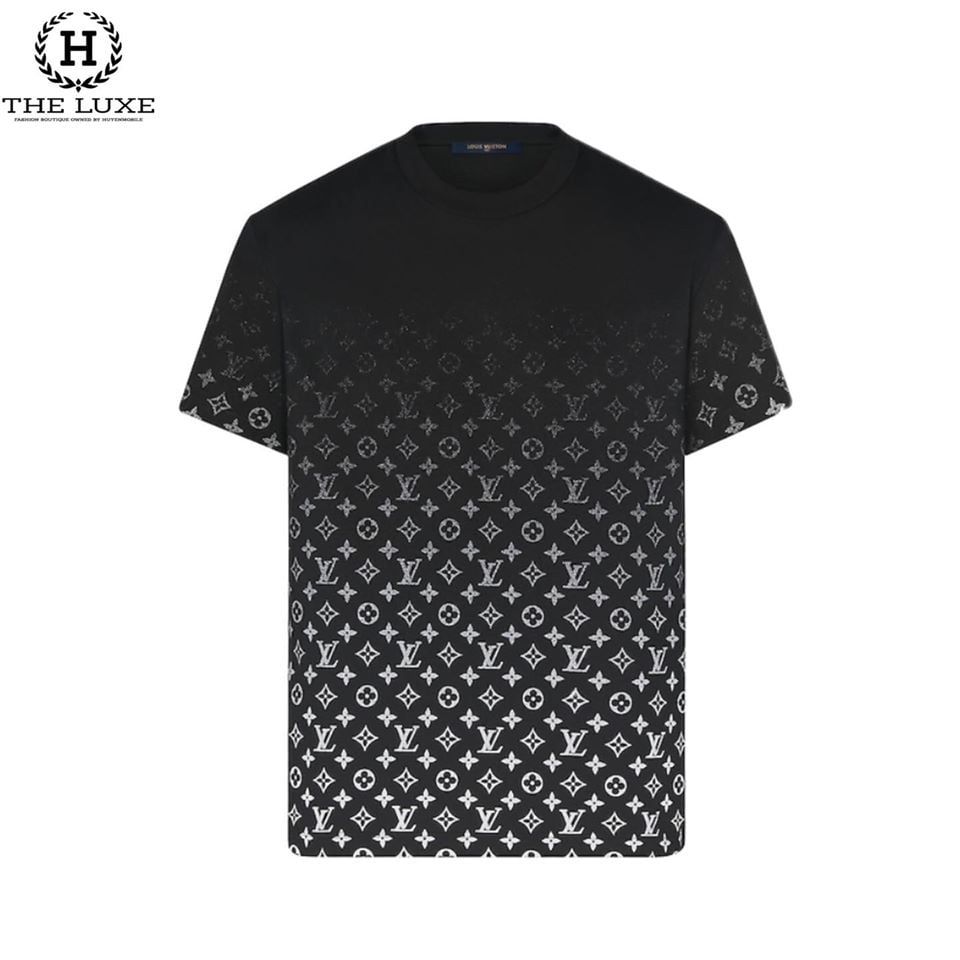 T-shirt LV Đen Mono Trắng