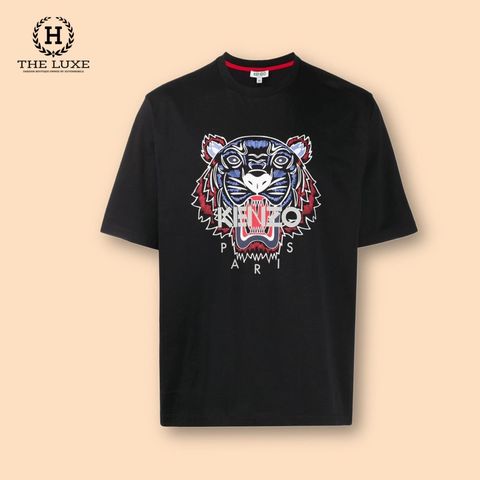  T-shirt Kenzo Màu Đen Hổ Xanh Đỏ 