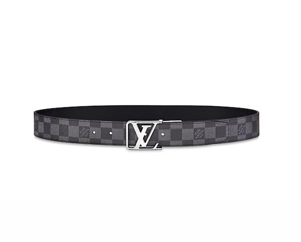 Belt Louis Vuitton City Reversible Damier đen ghi