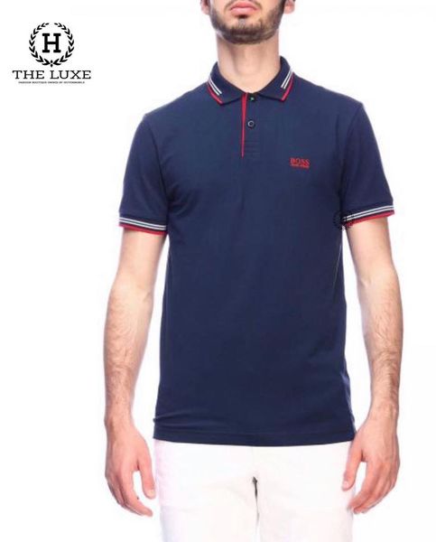 Polo Hugo Boss Navy Tag Ngực