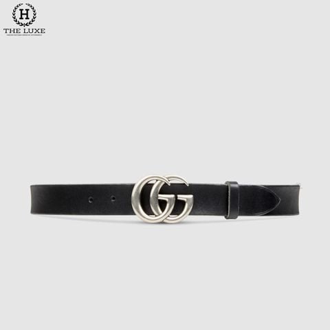  Belt Gucci Đen Khóa Double G Bạc Bản 3cm 