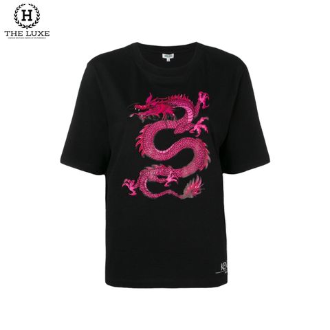  T-shirt Kenzo Đen Họa Tiết Dragon 