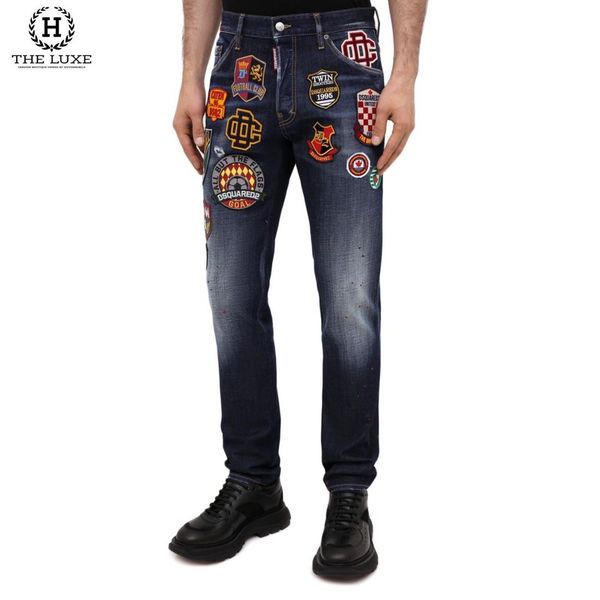 Quần Jeans Dsquared2 Xanh Nhiều Tag