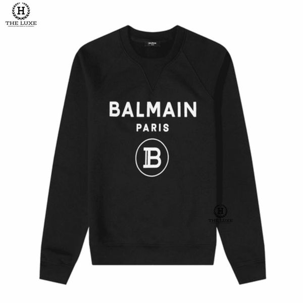 Áo Nỉ Balmain Đen Chữ Ngực