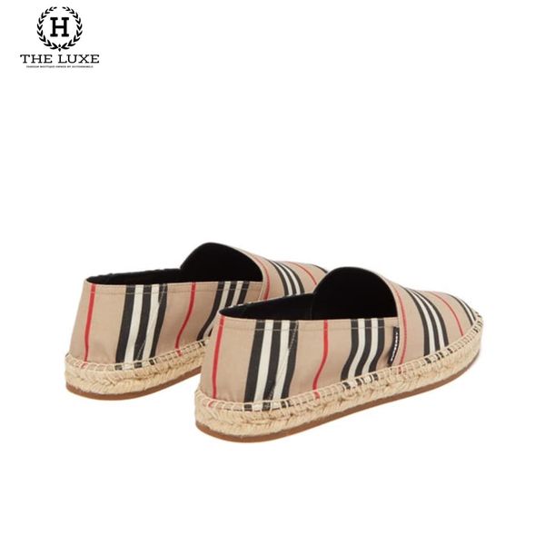 Slip-on Burberry Đế Cói Màu Camel