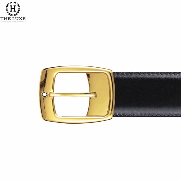 Belt Montblanc Khóa Vuông Vàng