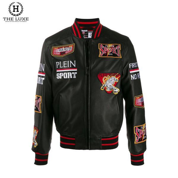 Áo Khoác Da Philipp Plein Đen Sport