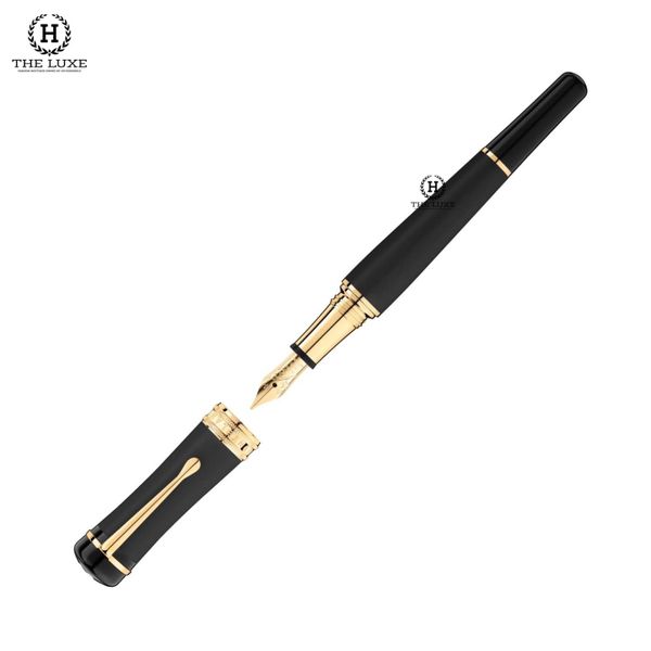 Bút Montblanc Đen Lì Viền Vàng