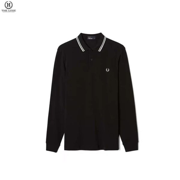 Polo Fred Perry Dài Tay Đen Tag Ngực