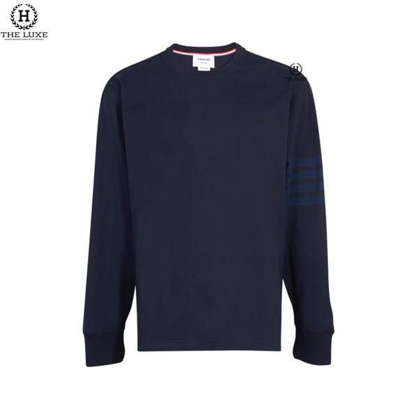 T-shirt Thom Browne Dài Tay Navy Kẻ Tay