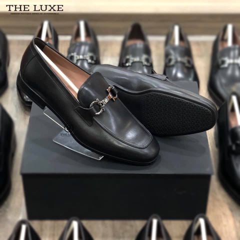  Loafer Salvatore Ferragamo Đen Trơn 