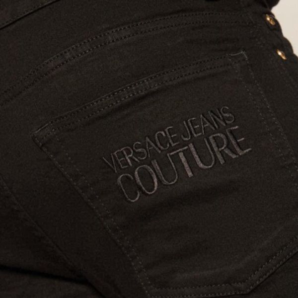 Quần Jeans Versace Đen Thêu Chữ Túi Sau