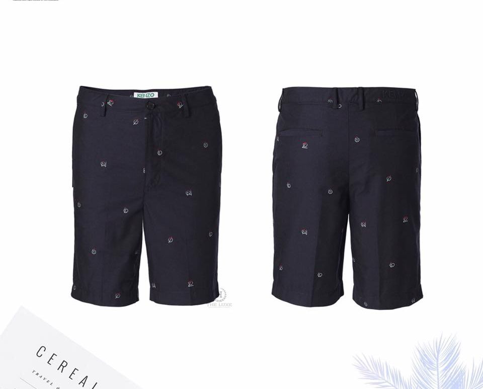 quần Short Kenzo Xanh Navy Nhiều Họa Tiết