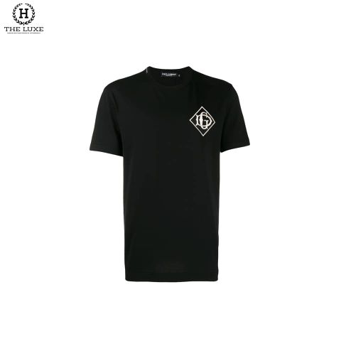  T-shirt Dolce & Gabbana Đen Thêu Tag Ngực 