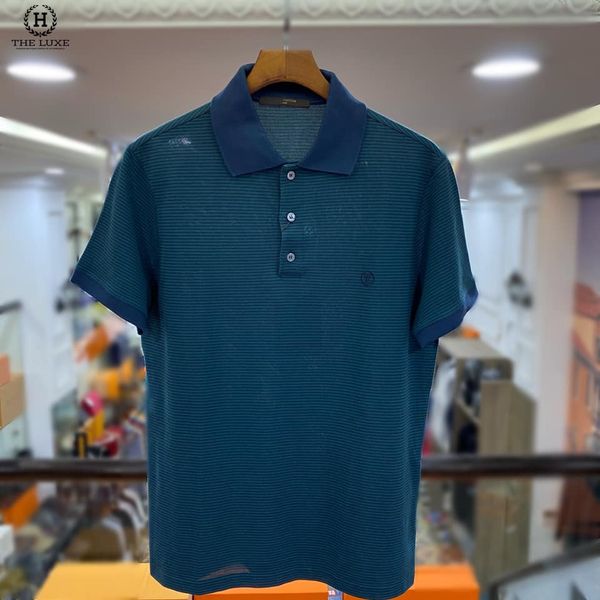 Polo LV Kẻ Ngang Tag Ngực