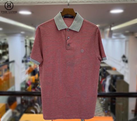  Polo LV Kẻ Ngang Tag Ngực 