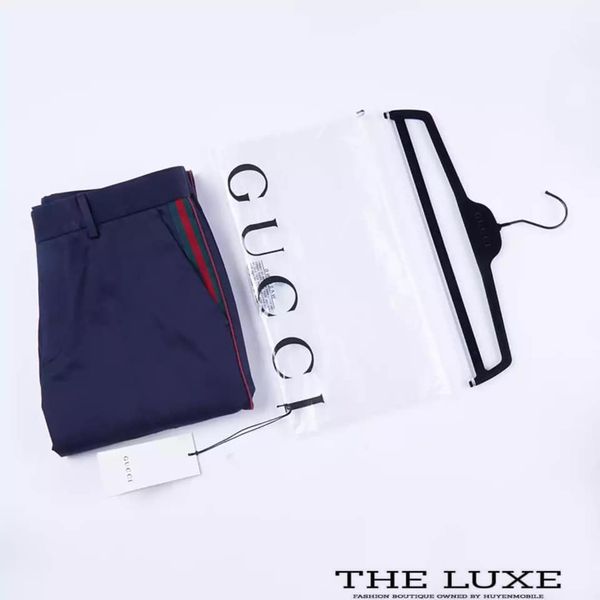 Quần Âu Gucci Navy Kẻ Đỏ