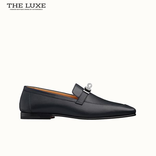 Loafer Hermes Kelly Đen Trơn