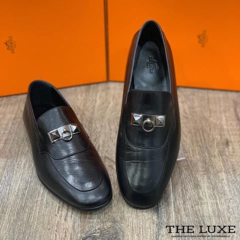  Loafer Hermes Irving Khóa Trắng 